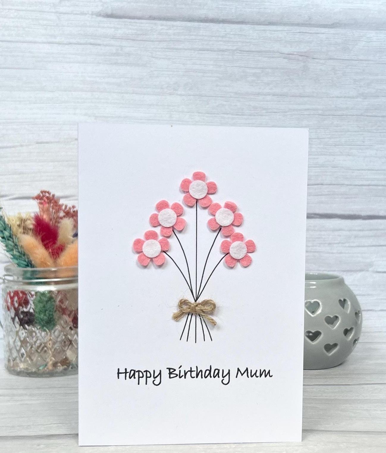Personalised Daisy Flower Birthday Card, Any Occasion, Handmade Card for Her, Daisy Birthday Card
