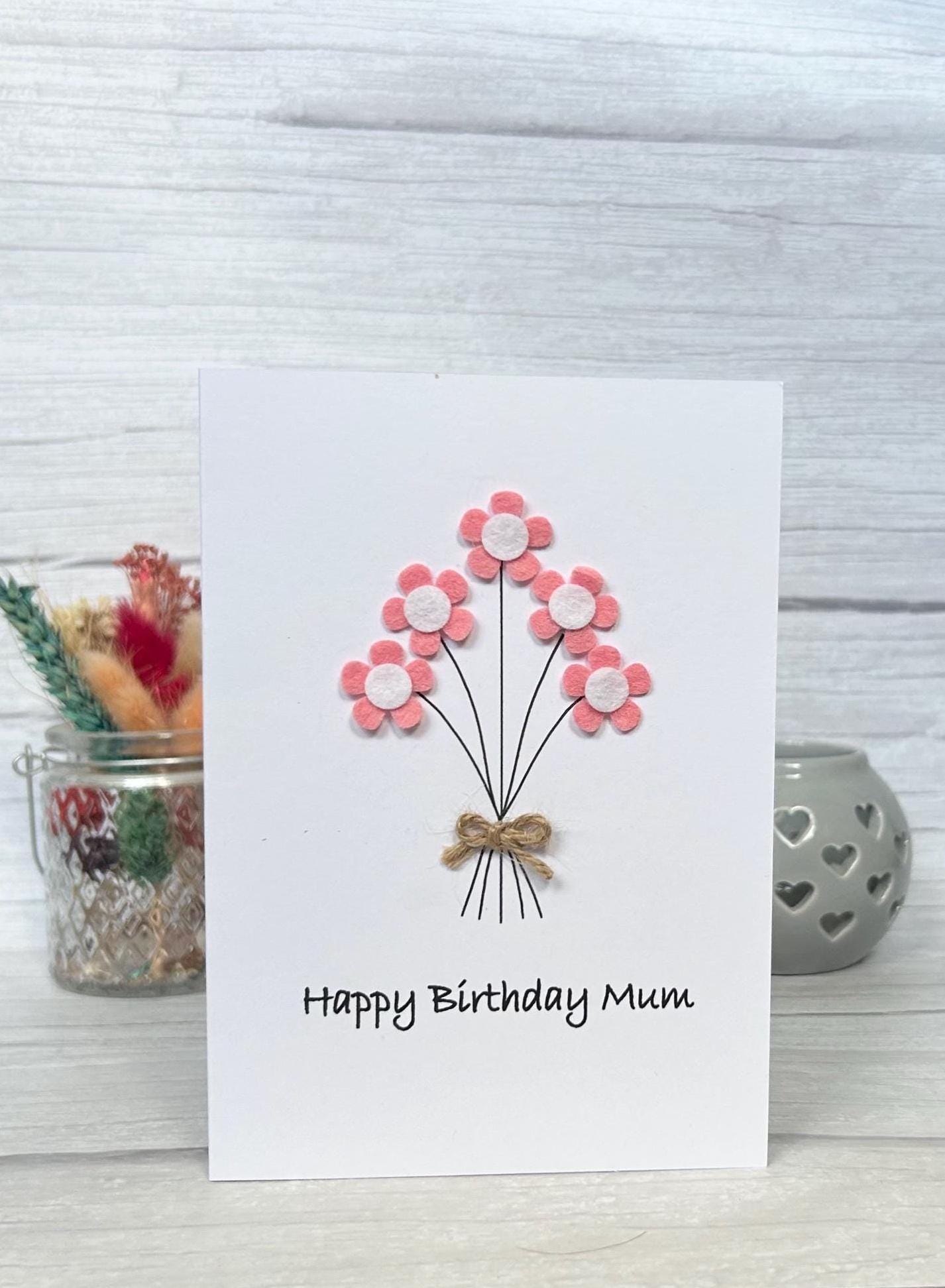 Personalised Daisy Flower Birthday Card, Any Occasion, Handmade Card for Her, Daisy Birthday Card