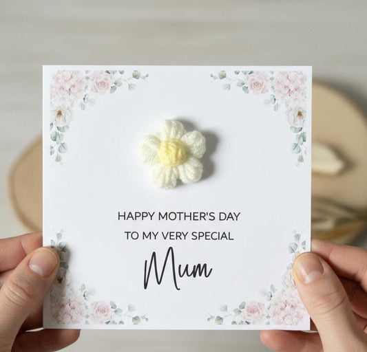 Handmade Mother's Day Card with 3D Daisy Flower