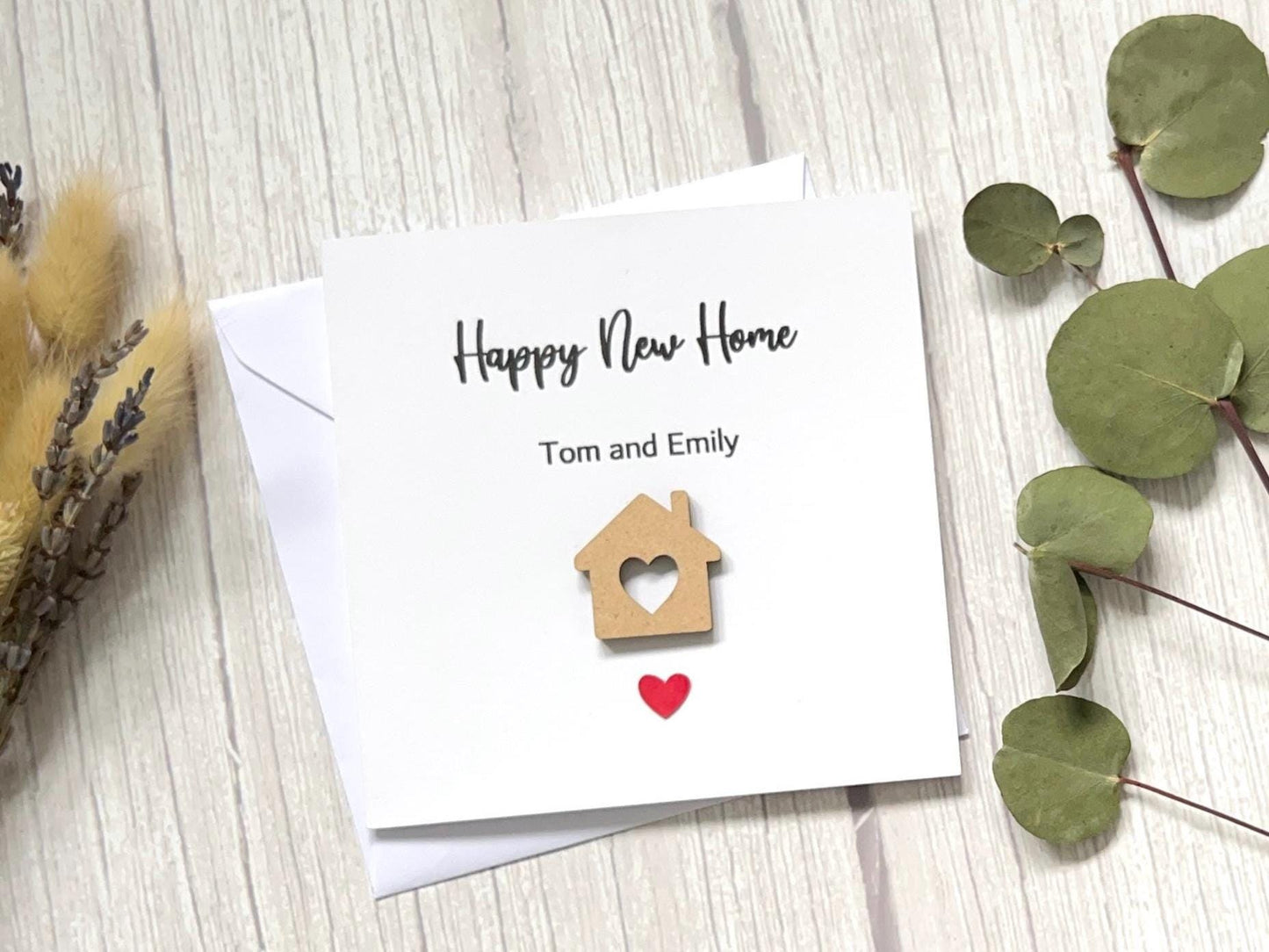 Personalised New Home Card, Wooden House, Moving Card