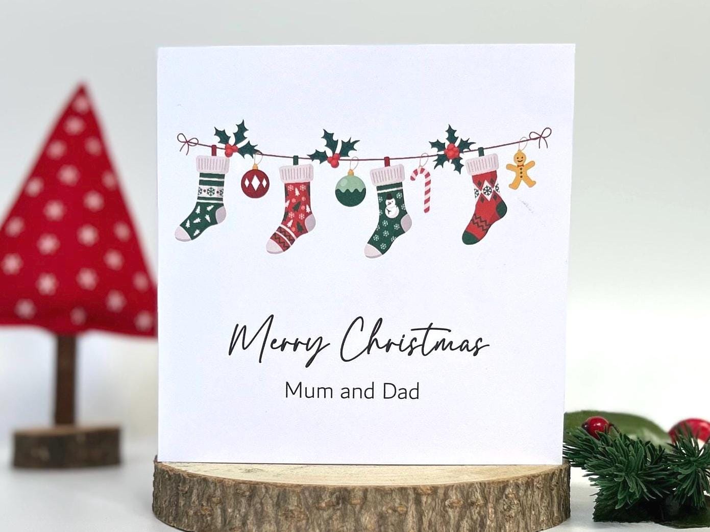 Christmas Stocking Card - custom message