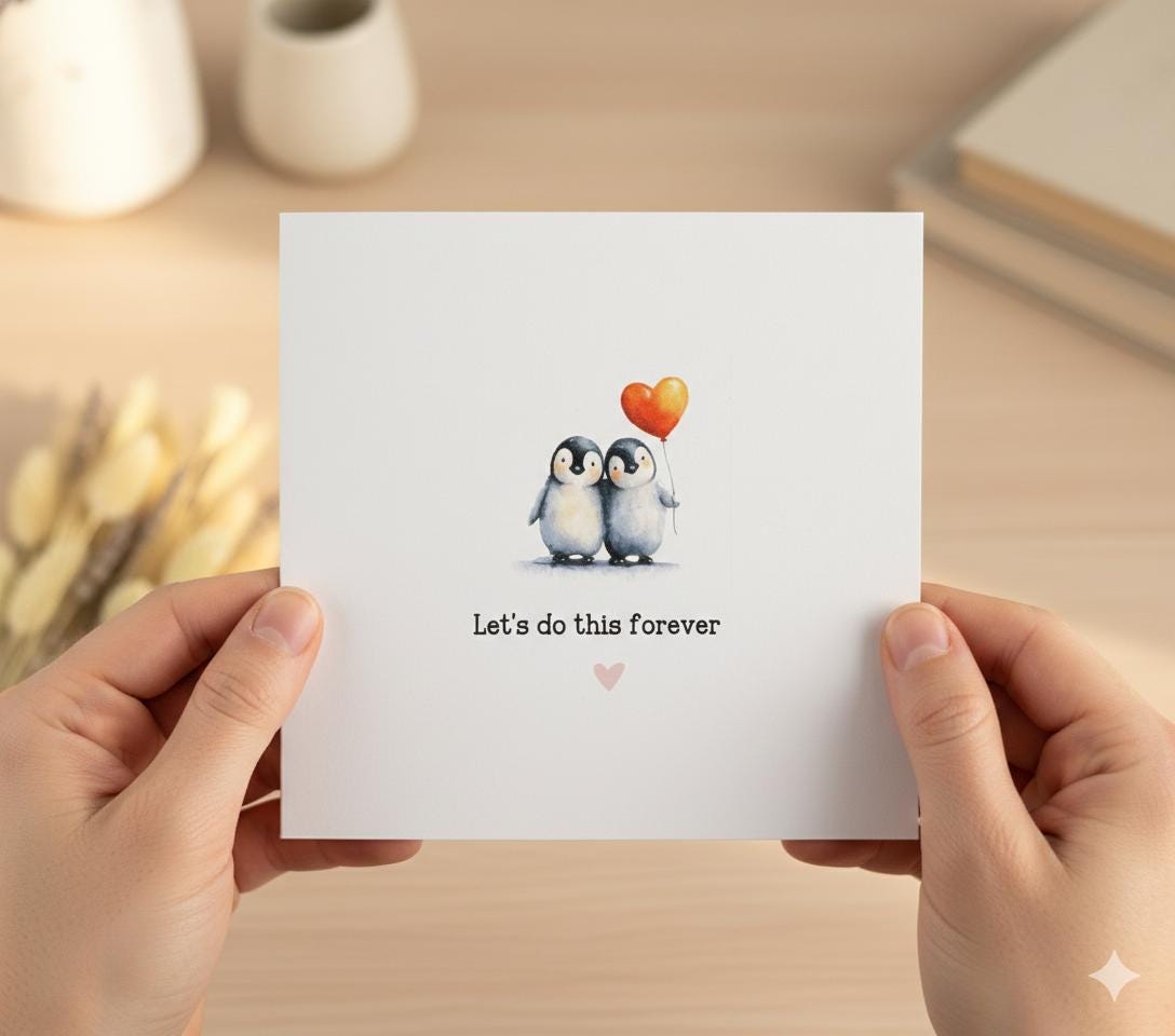 Lets Do This Forever, Penguin Love Card For Anniversary