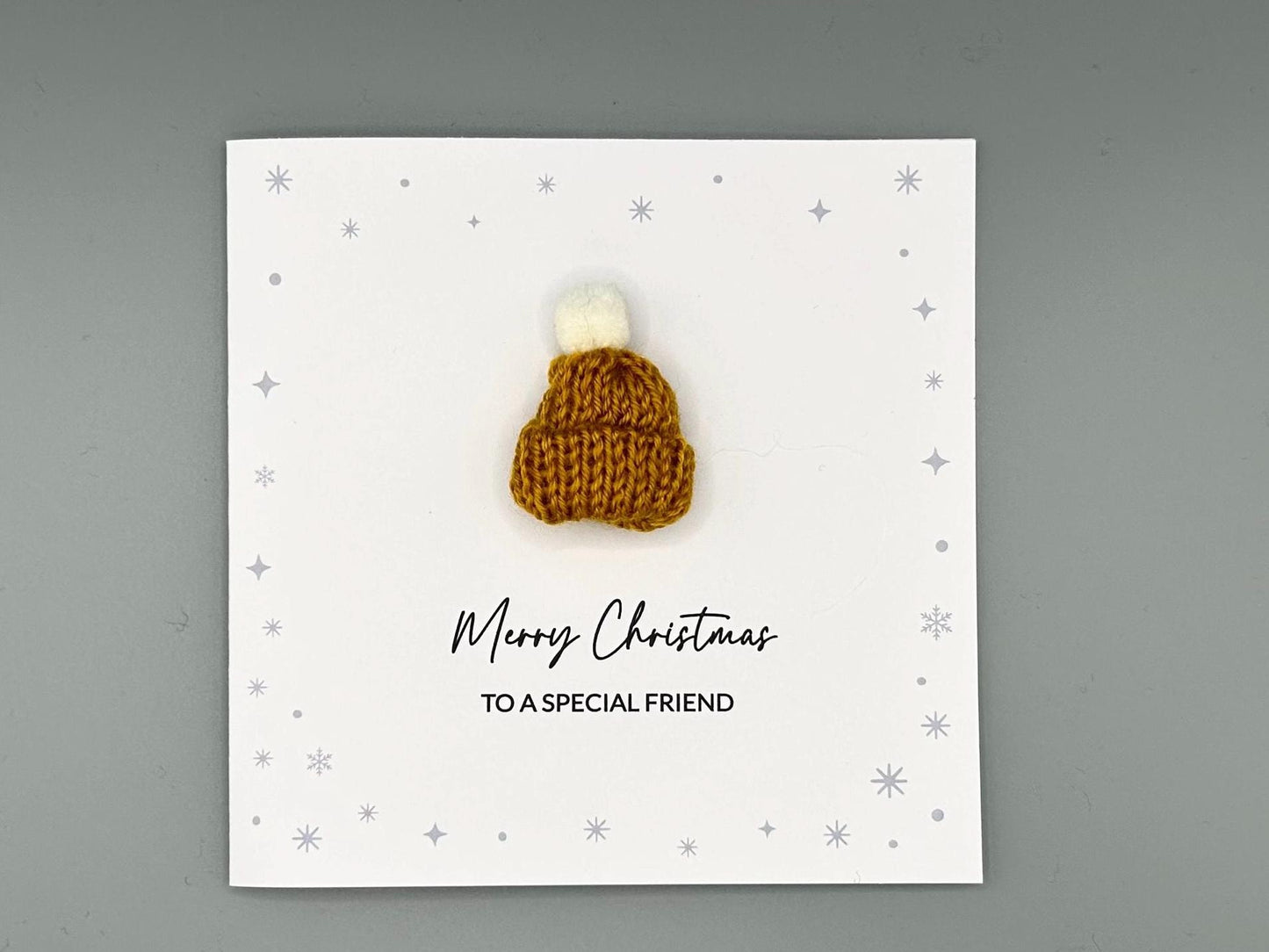 3D Knitted Bobble Hat Handmade Christmas Card - Merry Christmas To A Special Friend