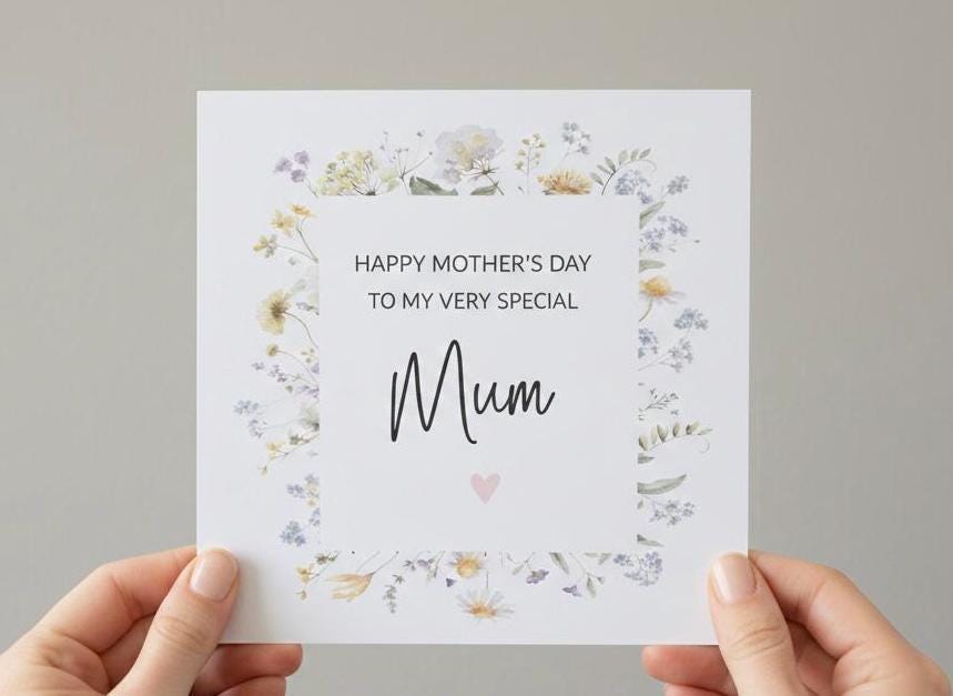 Mother's Day Flowers Card, Happy Mothers Day Card, Card For Mothers Day, Mothers Day Cards For Her, Mum Grandma Nan Card