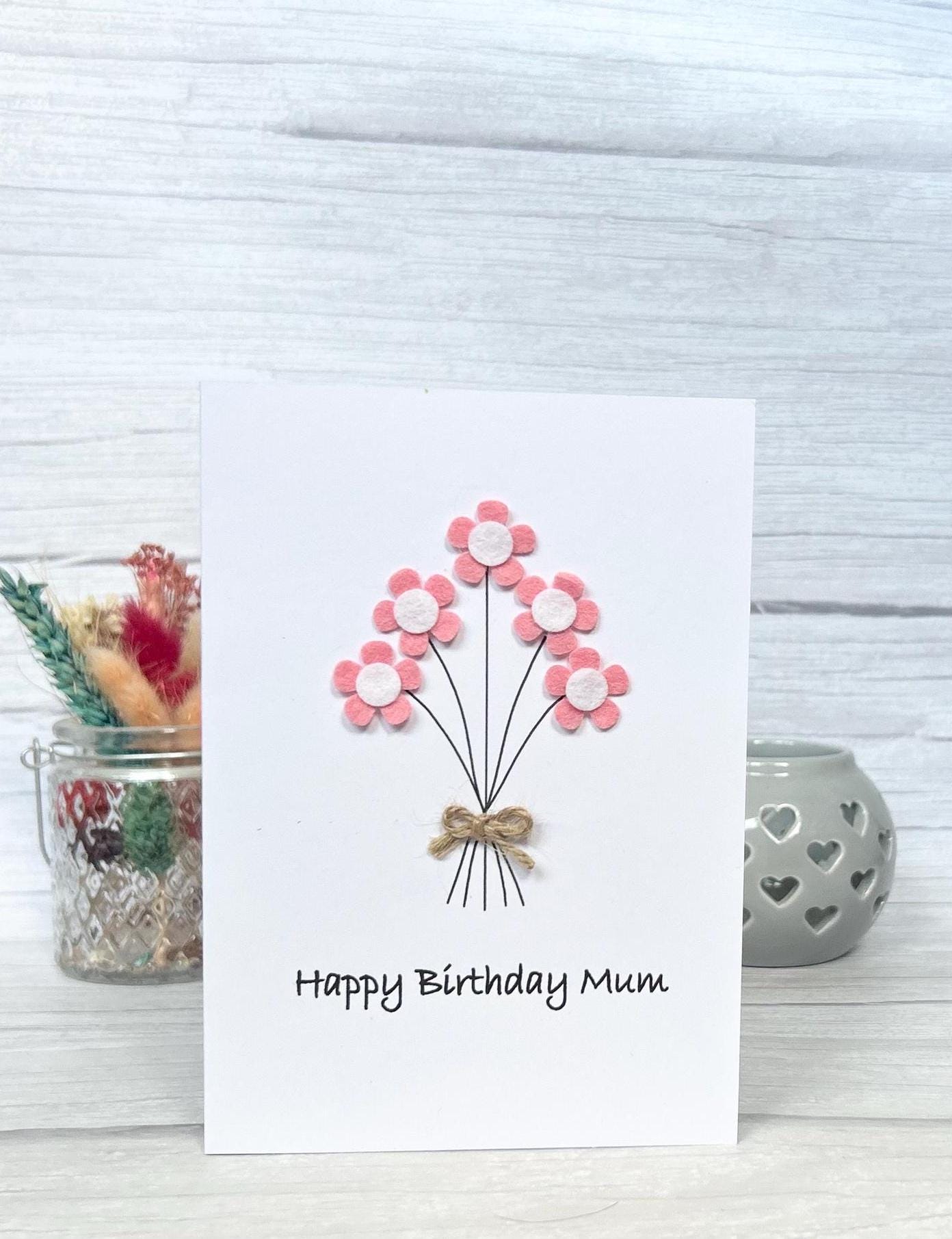 Personalised Daisy Flower Birthday Card, Any Occasion, Handmade Card for Her, Daisy Birthday Card