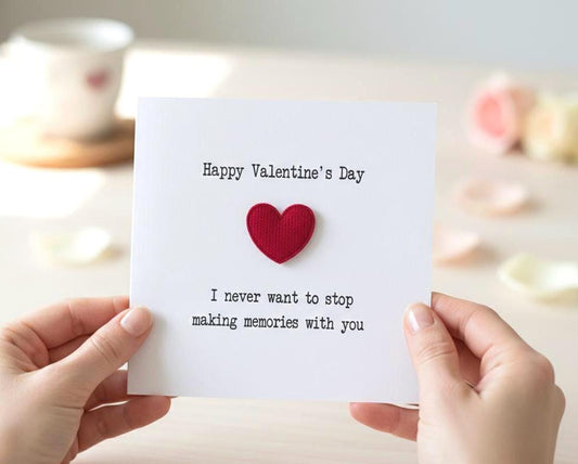 Sentimental Valentine's Day Card With Red Velvet Heart