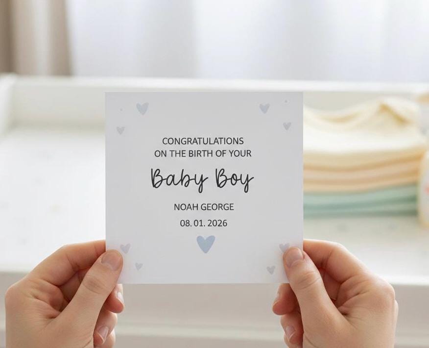 New Baby Card, New Baby Boy Card, Welcome To The World Card, New Baby Boy Card, New Baby Gifts, Newborn Card