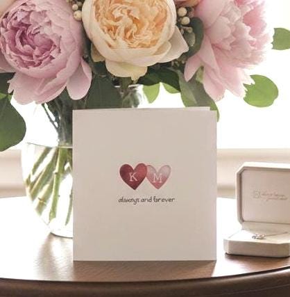 Customised Valentines Card With Initials