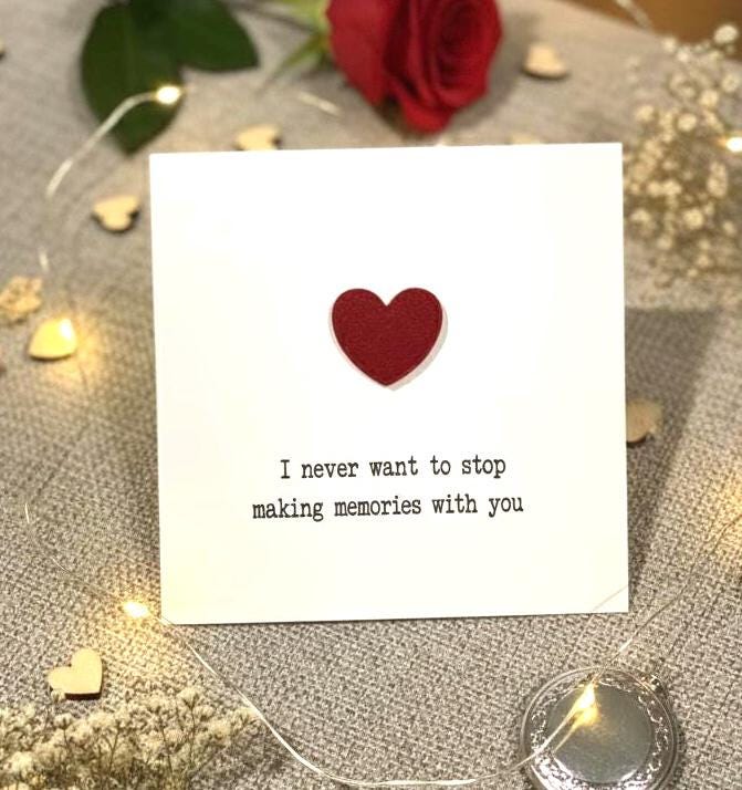 Sentimental Anniversary Card With Red Velvet Heart