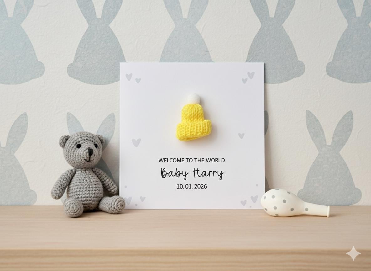 New Baby Card, New Baby Boy Card, Welcome To The World Card, New Baby Boy Card, New Baby Gifts, Newborn Card