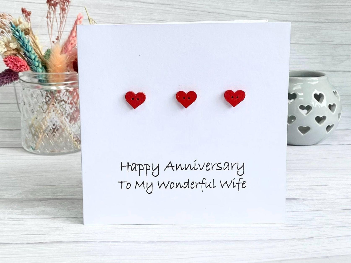 Romantic Anniversary Card, Handmade Anniversary Card, Wood Anniversary, 5th Anniversary