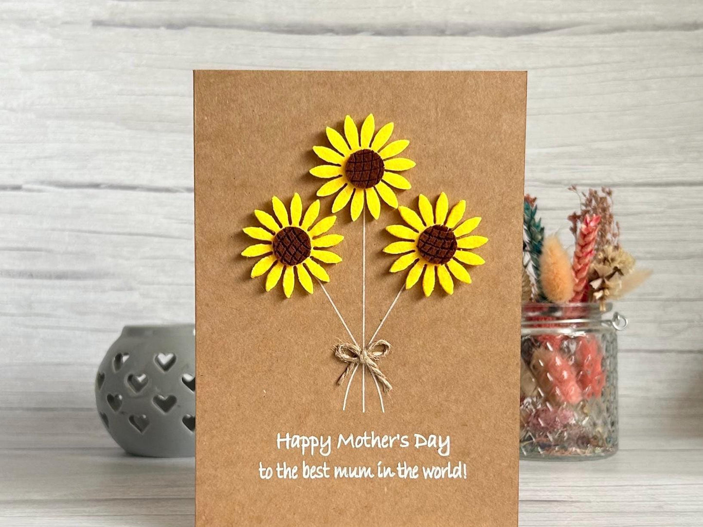 Sunflower Mothers Day card, Handcrafted Mothers Day Card, Card for Mum with Sunflowers