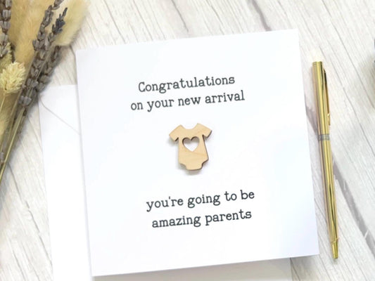 New Baby Card, Welcome To The World, Babygrow Keepsake, You're Going To Be Amazing Parents