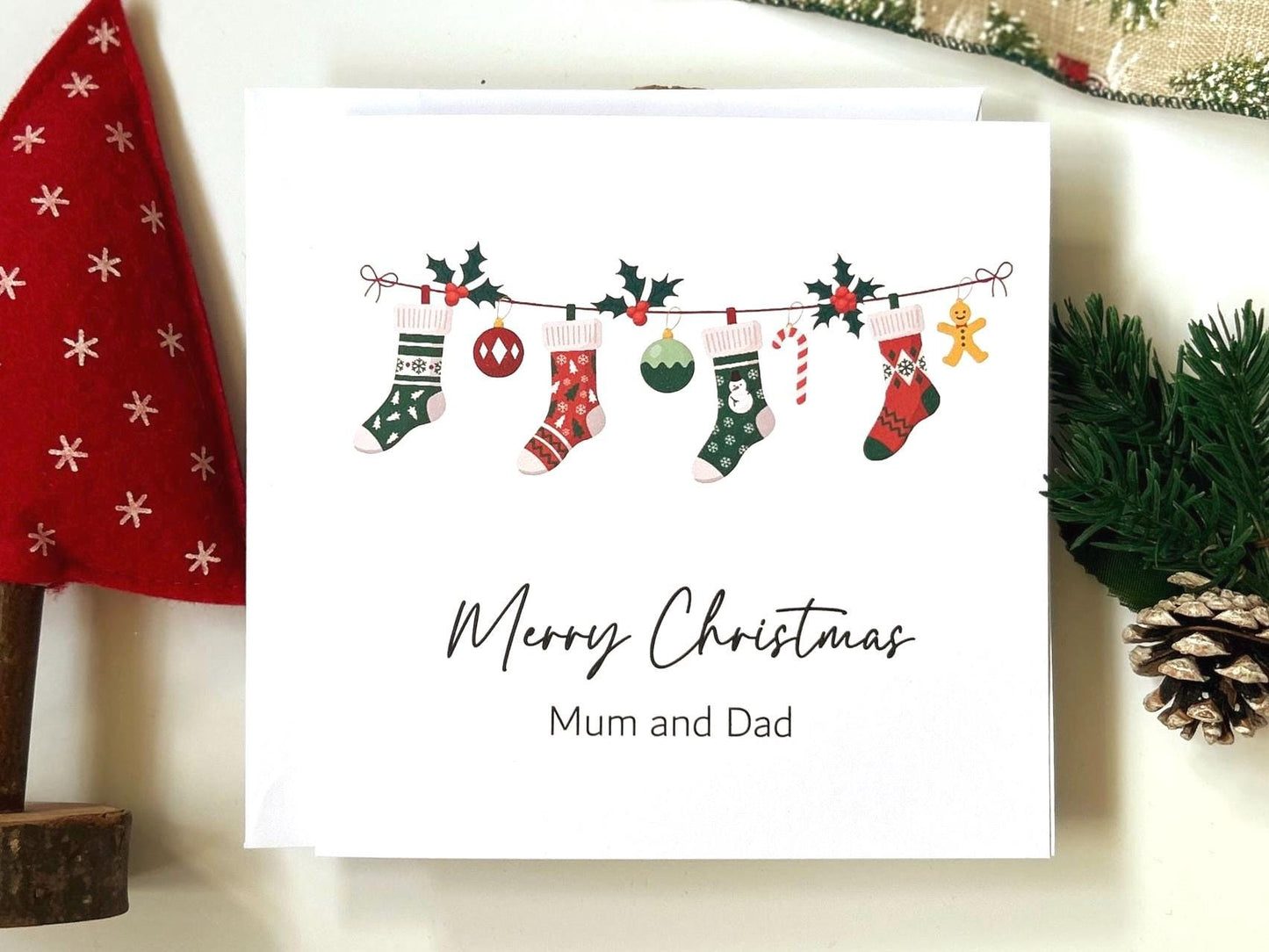 Christmas Stocking Card - custom message
