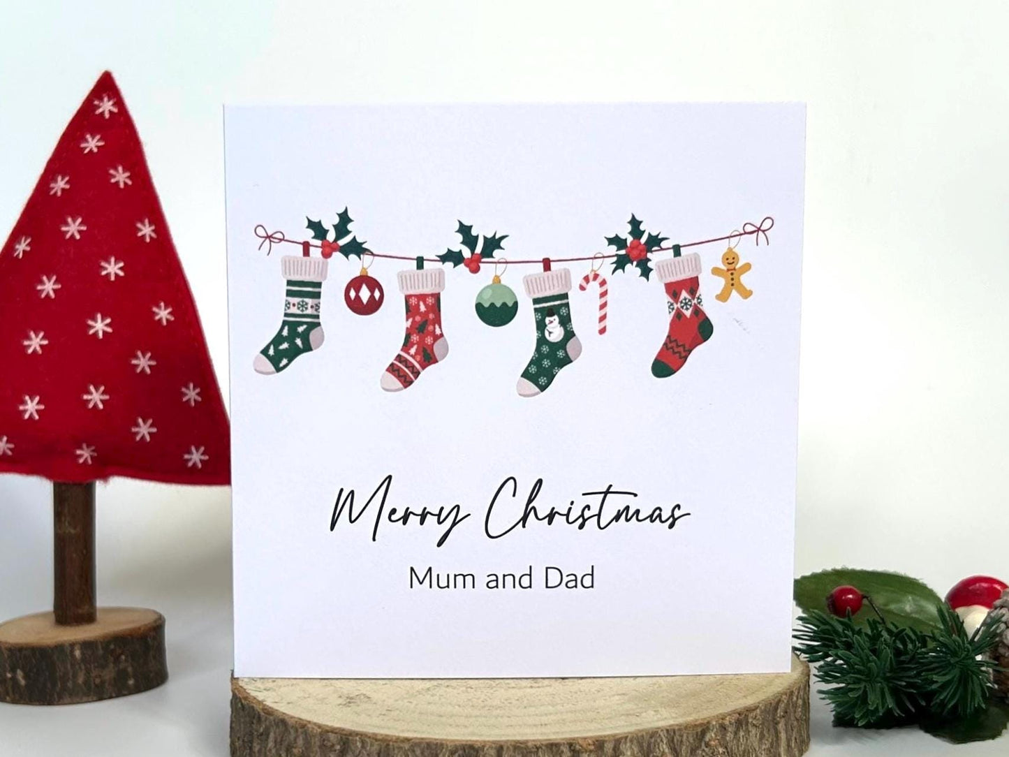 Christmas Stocking Card - custom message