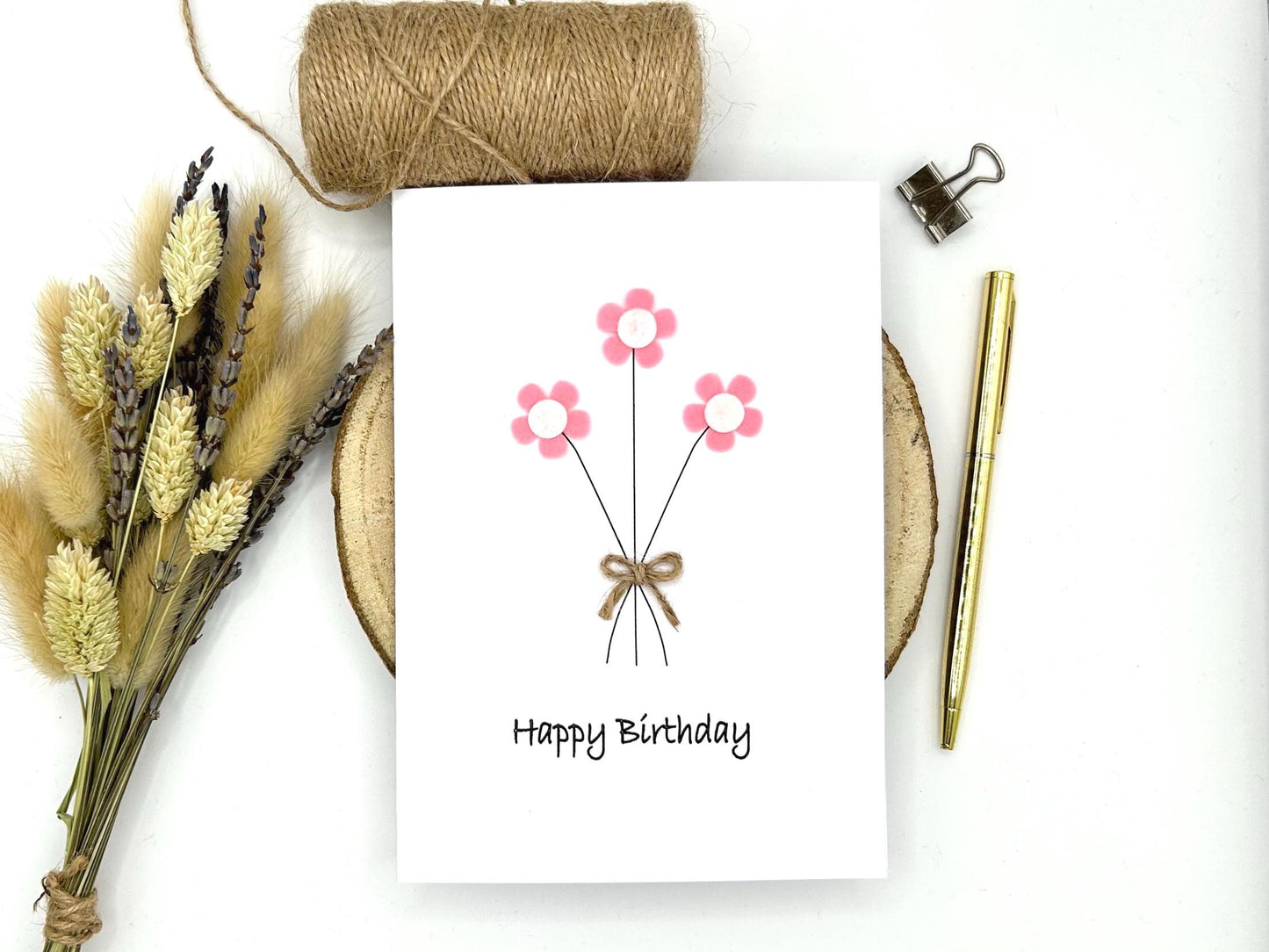 Personalised Daisy Flower Birthday Card, Any Occasion, Handmade Card for Her, Daisy Birthday Card