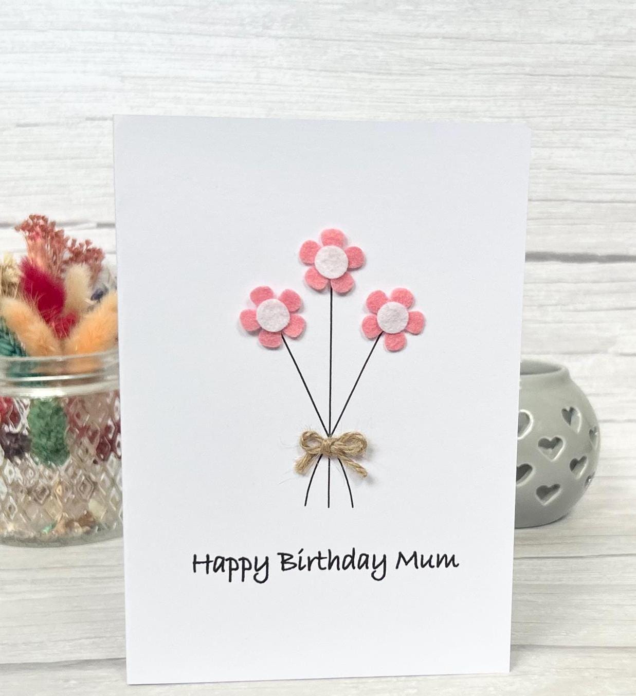 Personalised Daisy Flower Birthday Card, Any Occasion, Handmade Card for Her, Daisy Birthday Card