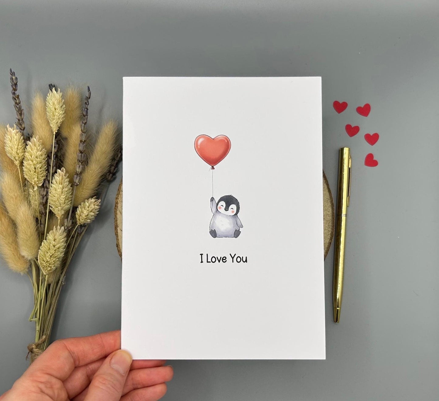 Penguin Love Heart Card - I Love You