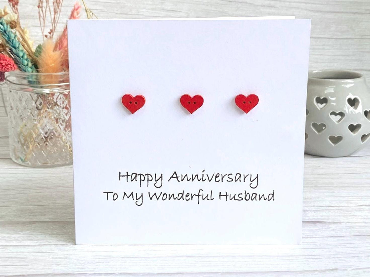 Romantic Anniversary Card, Handmade Anniversary Card, Wood Anniversary, 5th Anniversary
