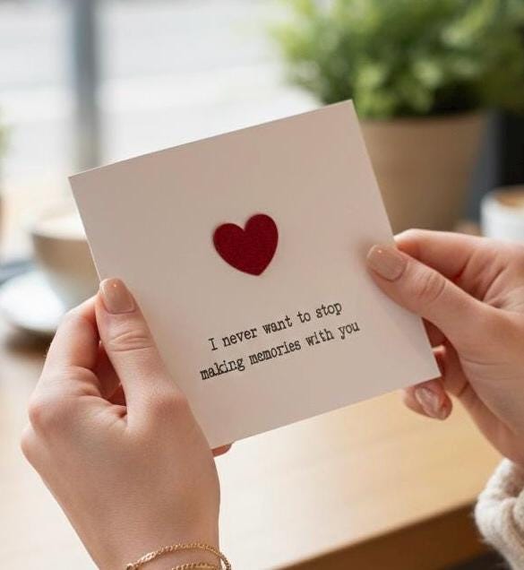 Sentimental Anniversary Card With Red Velvet Heart