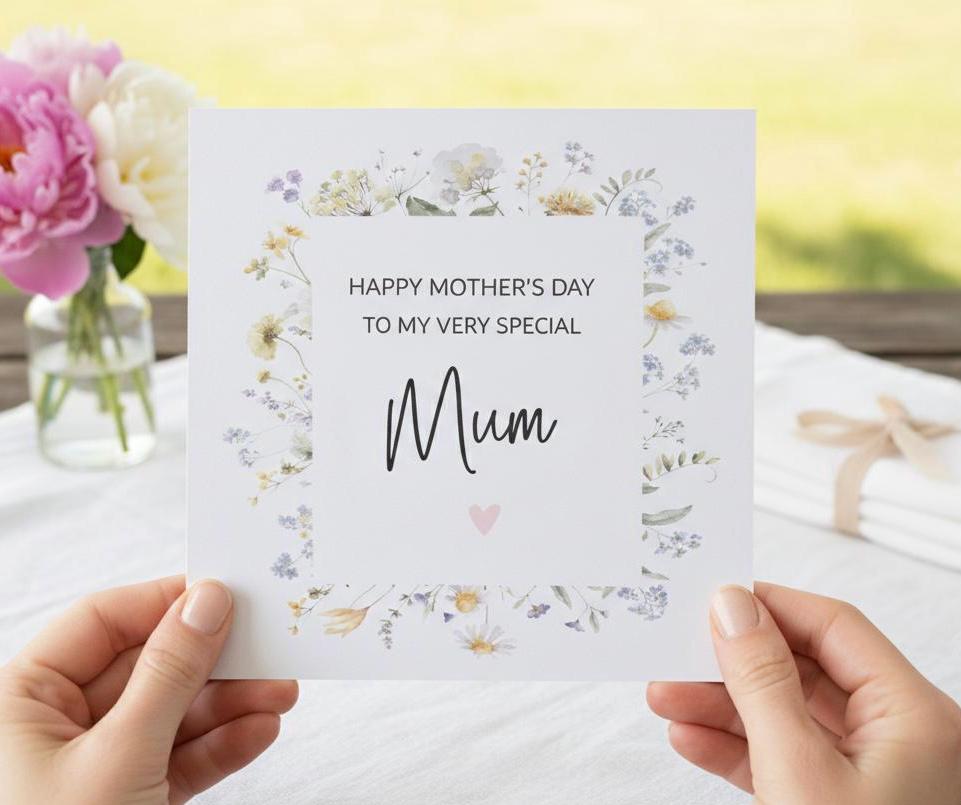 Mother's Day Flowers Card, Happy Mothers Day Card, Card For Mothers Day, Mothers Day Cards For Her, Mum Grandma Nan Card