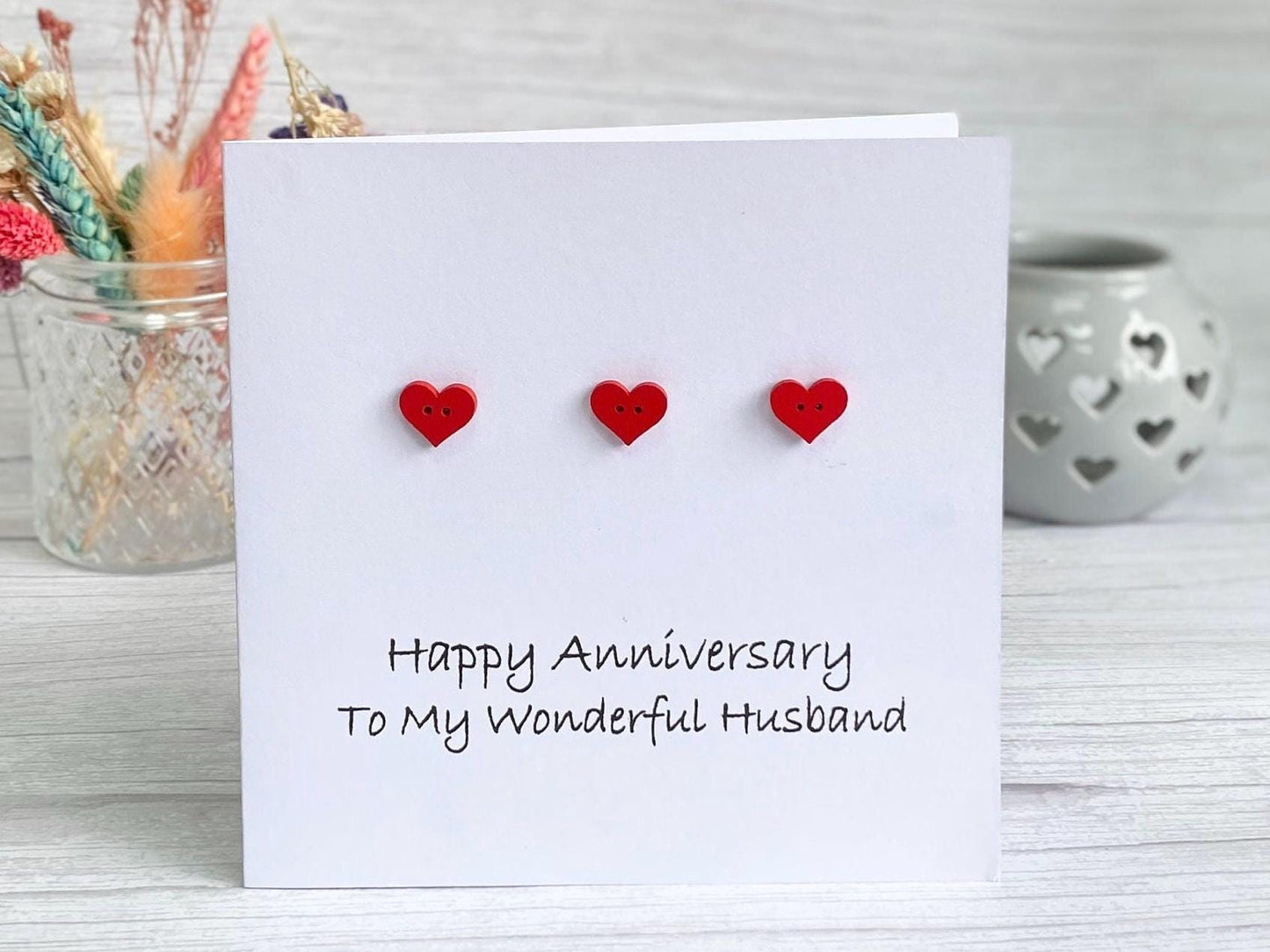 Romantic Anniversary Card, Handmade Anniversary Card, Wood Anniversary, 5th Anniversary