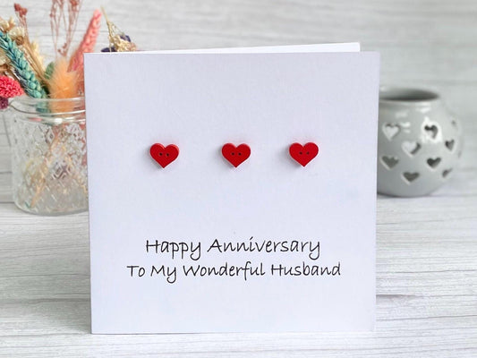 Romantic Anniversary Card, Handmade Anniversary Card, Wood Anniversary, 5th Anniversary