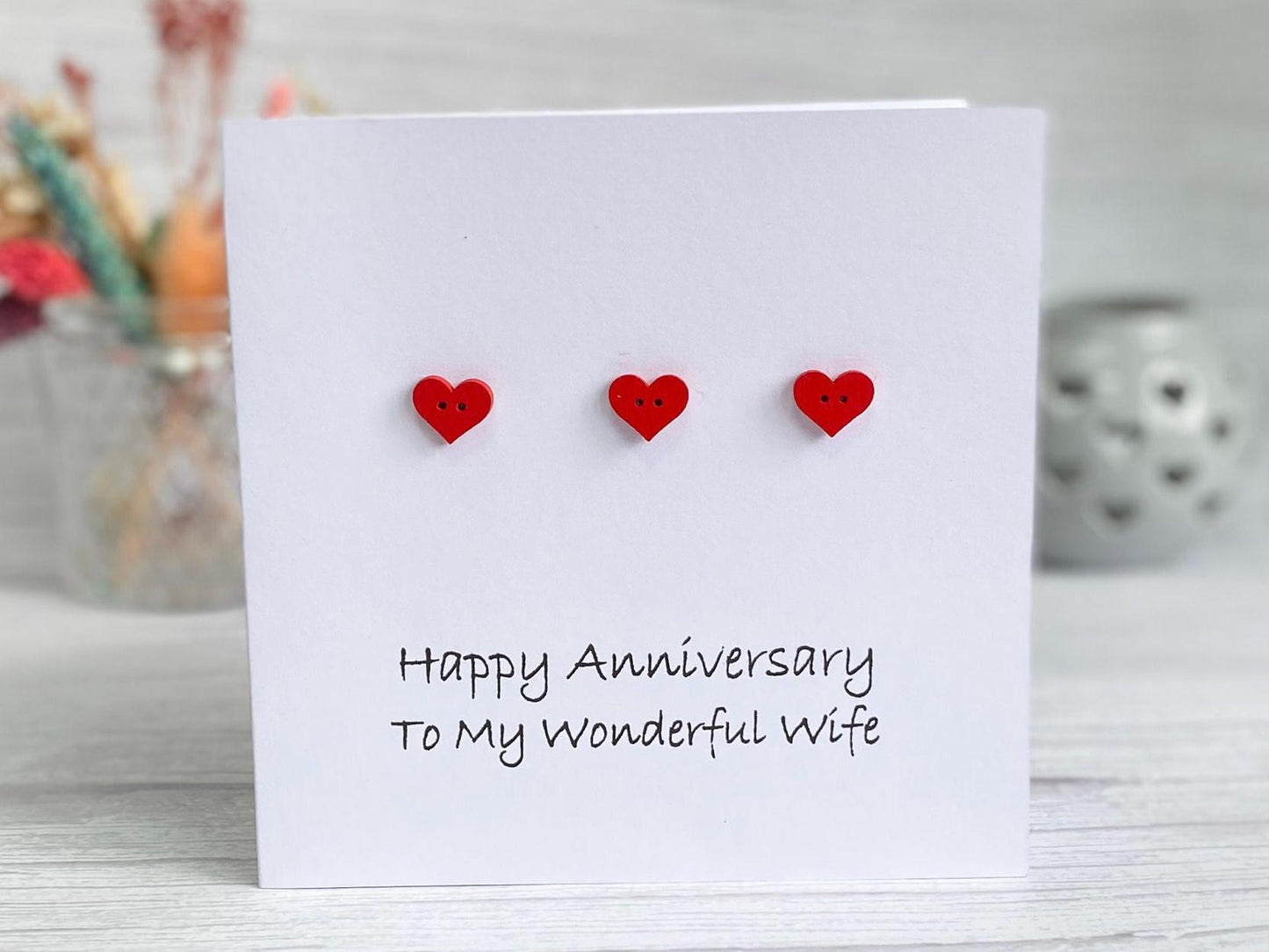 Romantic Anniversary Card, Handmade Anniversary Card, Wood Anniversary, 5th Anniversary