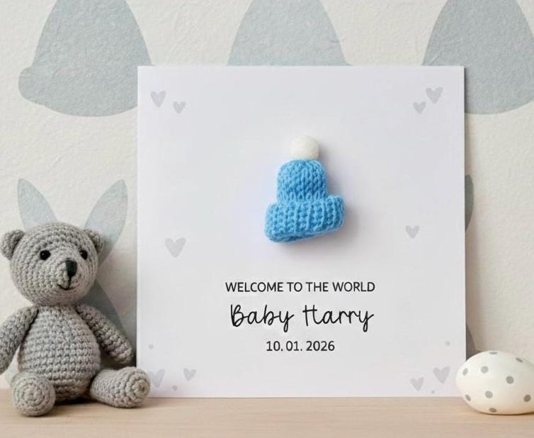 New Baby Card, New Baby Boy Card, Welcome To The World Card, New Baby Boy Card, New Baby Gifts, Newborn Card