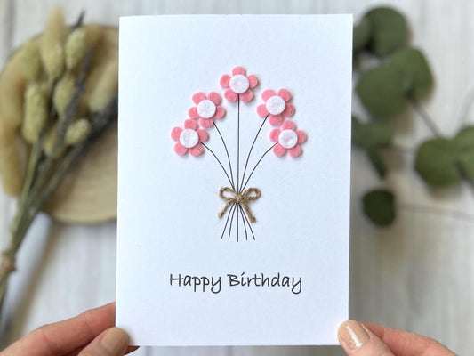 Mum Birthday Card with Daisy Flowers