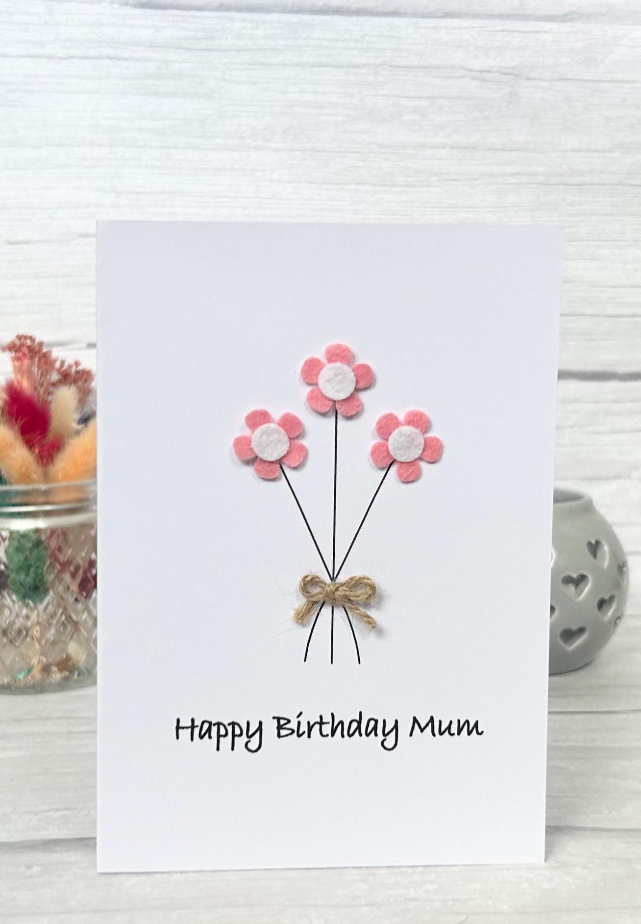 Personalised Daisy Flower Birthday Card, Any Occasion, Handmade Card for Her, Daisy Birthday Card