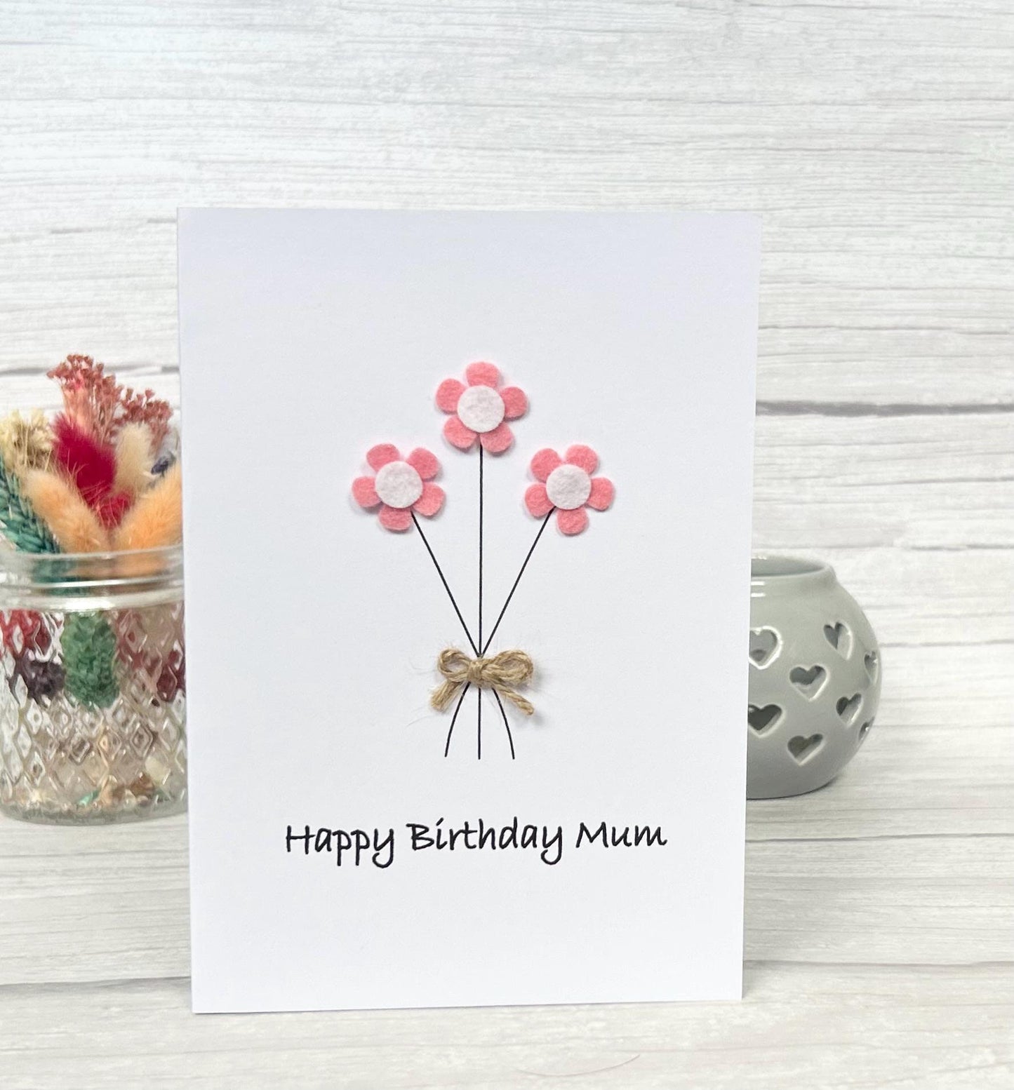 Personalised Daisy Flower Birthday Card, Any Occasion, Handmade Card for Her, Daisy Birthday Card