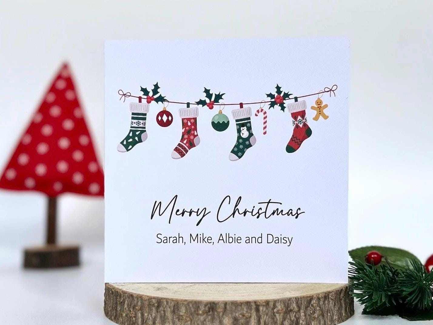 Christmas Stocking Card - custom message