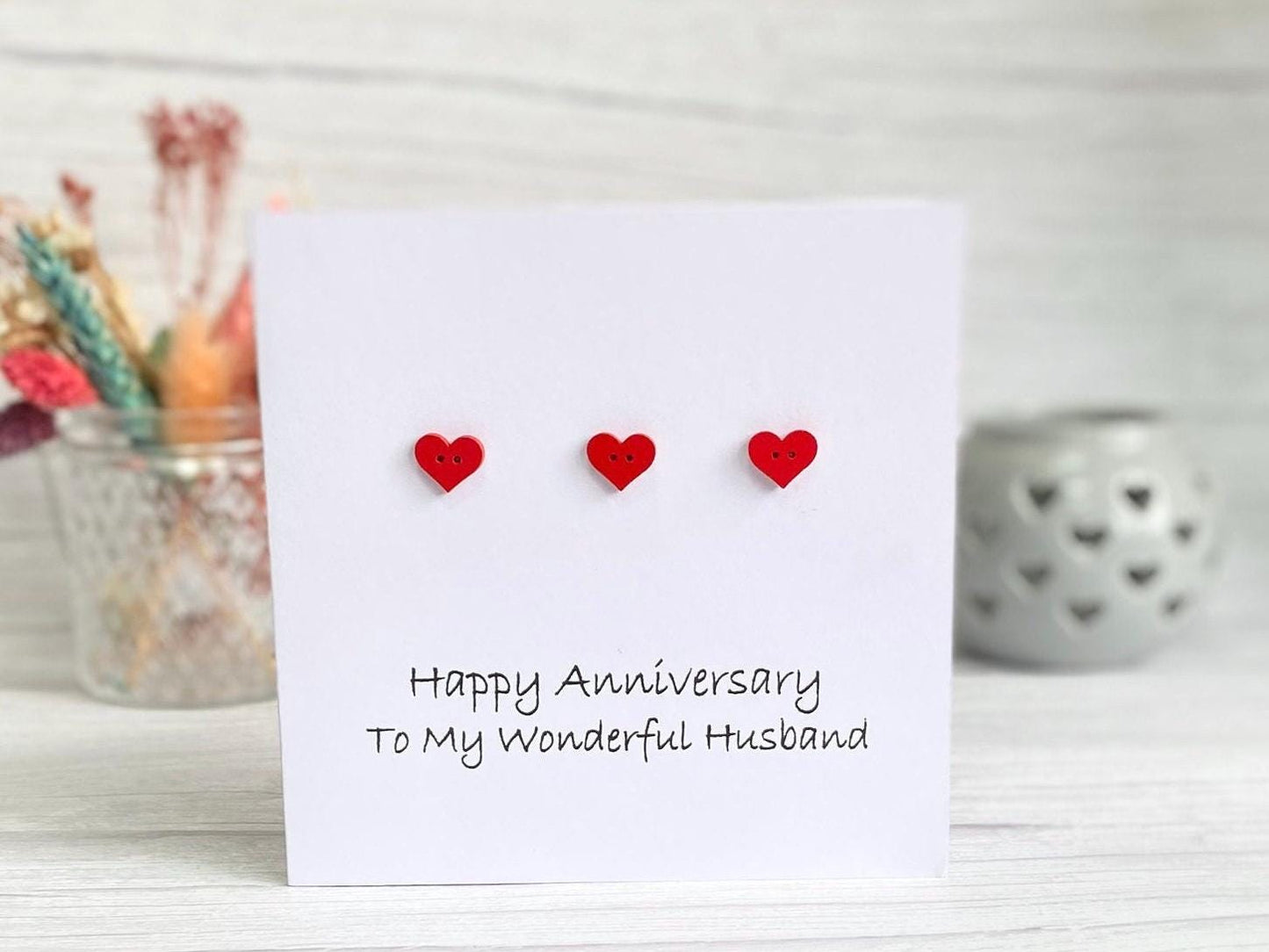 Romantic Anniversary Card, Handmade Anniversary Card, Wood Anniversary, 5th Anniversary