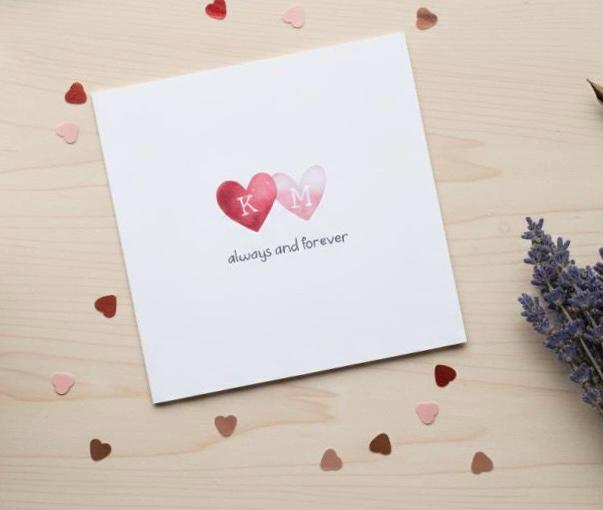 Customised Valentines Card With Initials