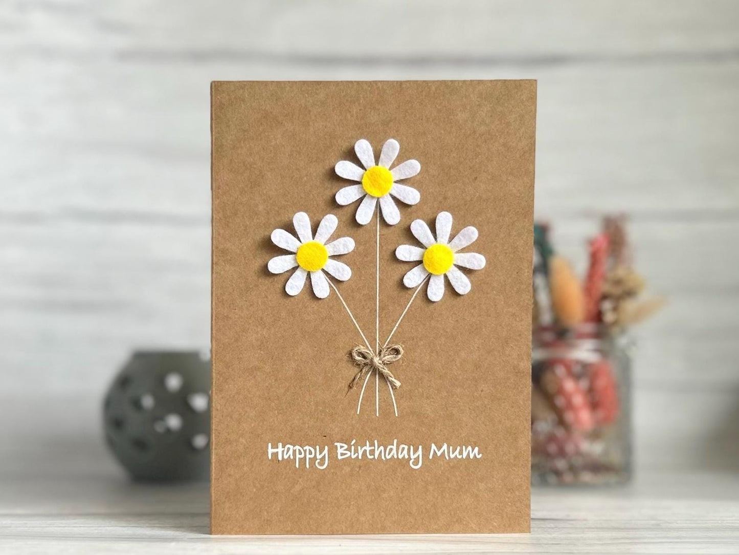 Handmade Daisy Birthday Card, Birthday Card for Mum