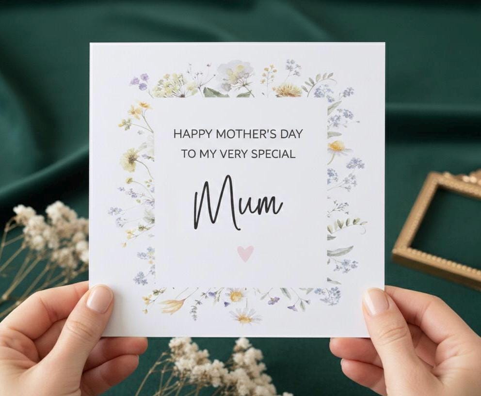 Mother's Day Flowers Card, Happy Mothers Day Card, Card For Mothers Day, Mothers Day Cards For Her, Mum Grandma Nan Card