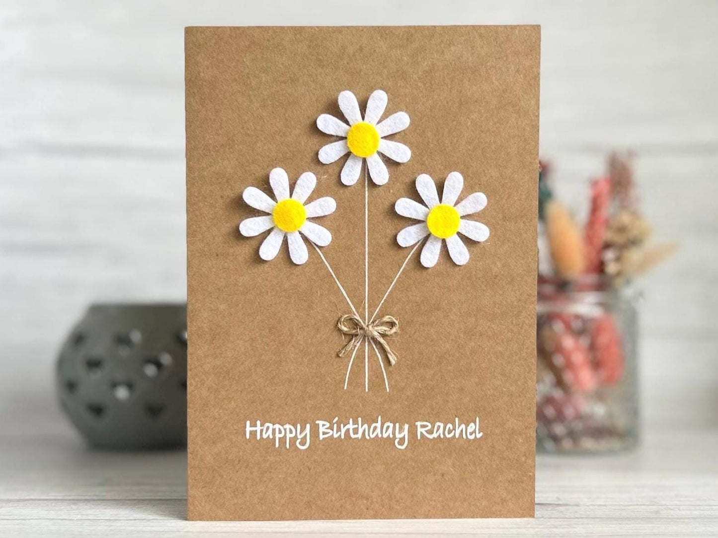 Handmade Daisy Birthday Card, Birthday Card for Mum