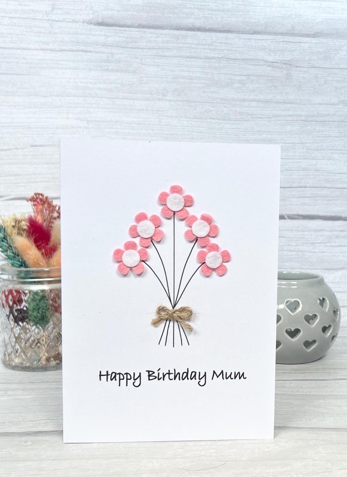 Personalised Daisy Flower Birthday Card, Any Occasion, Handmade Card for Her, Daisy Birthday Card