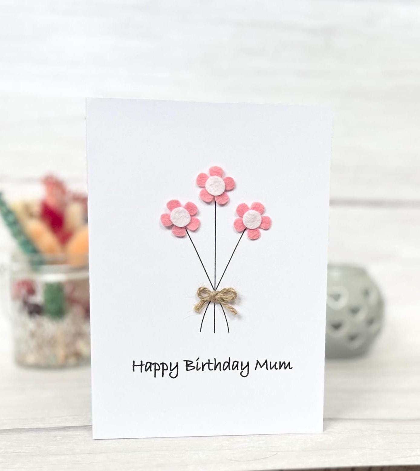 Personalised Daisy Flower Birthday Card, Any Occasion, Handmade Card for Her, Daisy Birthday Card