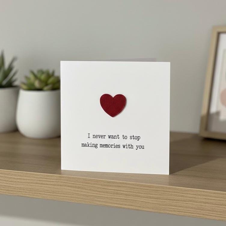 Sentimental Anniversary Card With Red Velvet Heart