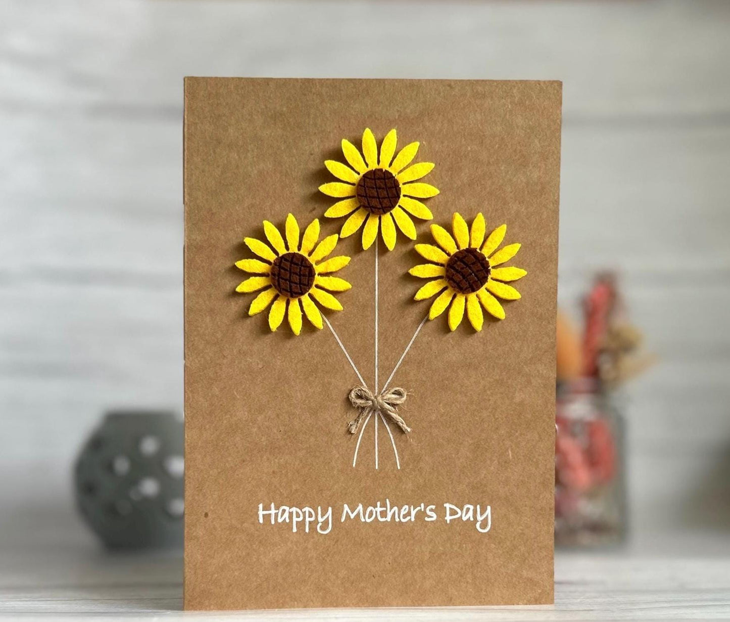 Sunflower Mothers Day card, Handcrafted Mothers Day Card, Card for Mum with Sunflowers