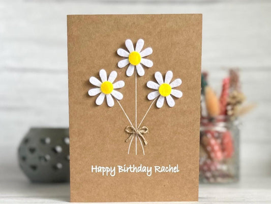 Handmade Daisy Birthday Card, Birthday Card for Mum